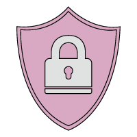 Shield icon with lock illustration