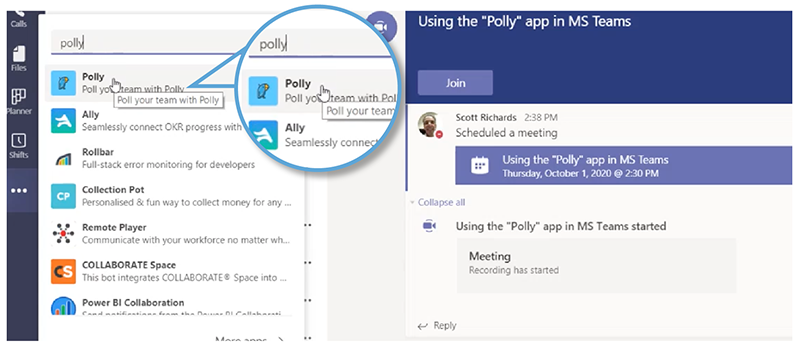 screenshot of chat window in Microsoft Teams