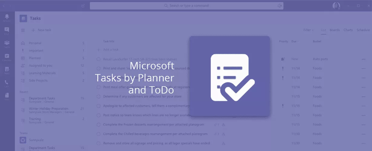 Screenshot of Microsoft Tasks by Planner and ToDo